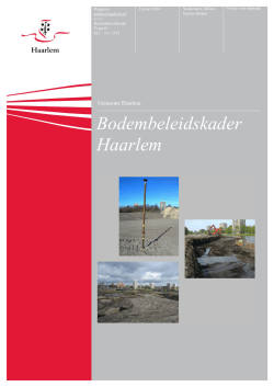 Bodembeleidskader Haarlem - Bestuurlijke informatie gemeente