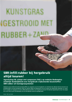 SBR-infill-rubber bij hergebruik altijd keuren!