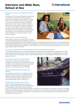 Interview met Nikki Duin, School at Sea