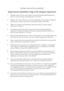 Improvements of paediatric triage at the emergency