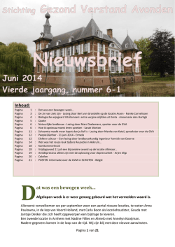 Inhoud: at was een bewogen week&hellip;