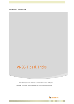 VNSG Magazine | September 2014 SAP backend processen