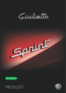 Prijslijst Giulietta Sprint