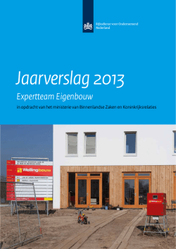 Jaarverslag 2013 Expertteam Eigenbouw