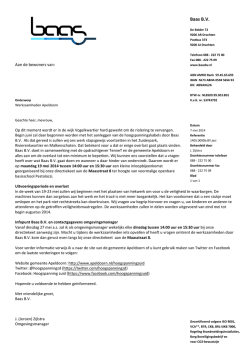 Inloopbijeenkomst op 19 mei bij Baas BV