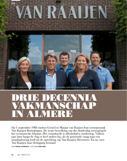 Drie Decennia vakmanschap in almere