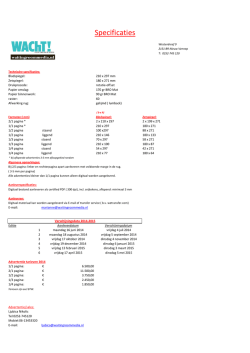 Klik hier voor de advertentietarieven en verschijningsdata