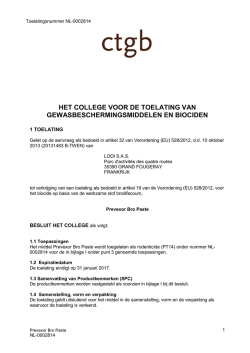 HET COLLEGE VOOR DE TOELATING VAN