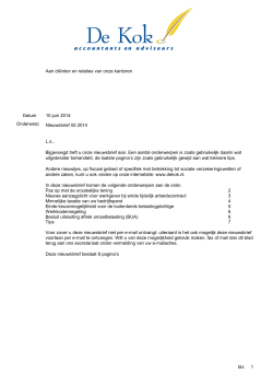 Nieuwsbrief 2014-05 - De Kok accountants en adviseurs