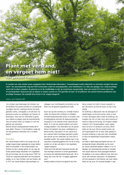 Plant met verstand, en vergeet hem niet!