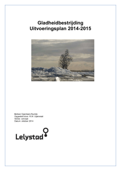 Gladheidbestrijding Uitvoeringsplan 2014-2015