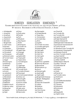 Edelstein Essenze liste. D-Sorten