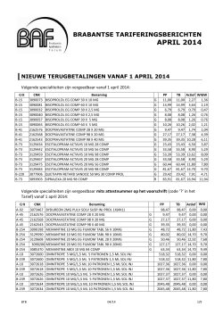 brabantse tariferingsberichten april 2014