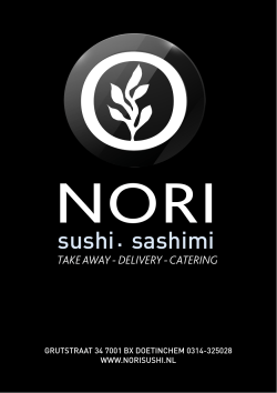 Menukaart - Nori Sushi