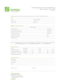Aanvraagformulier proefplaatsing CPAP-apparatuur