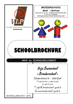 Schoolbrochure 2014-2015 - Broederschool Genk