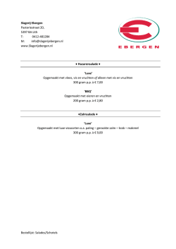 Bestellijst: Salades/Schotels Slagerij Ebergen Pastoriestraat 20