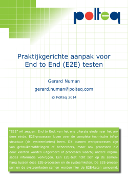 Praktijkgerichte aanpak voor End to End (E2E) testen