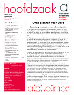Hoofdzaak maart 2014 - Alzheimer Nederland