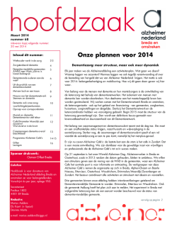 Hoofdzaak maart 2014 - Alzheimer Nederland