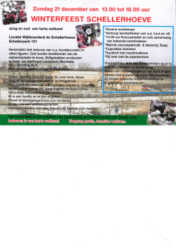 Jong en oud van harte welkom! *Groene workshops