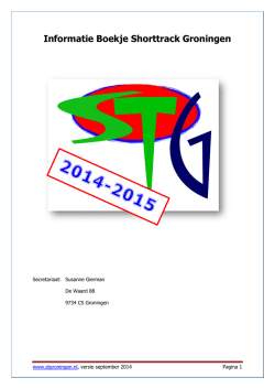 Informatie Boekje Shorttrack Groningen