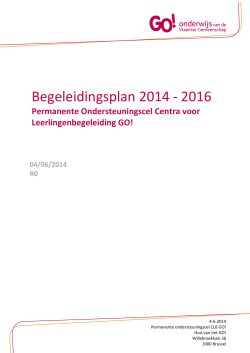 Begeleidingsplan 2014 - 2016