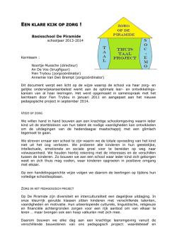 EEN KLARE KIJK OP ZORG ! - Basisschool De Piramide