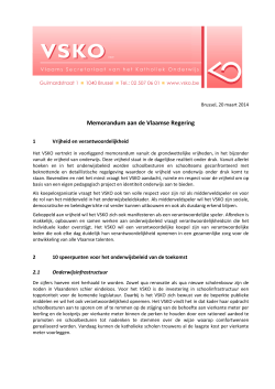 Memorandum aan de Vlaamse Regering