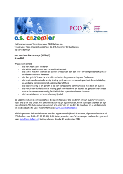 Het bestuur van de Vereniging voor PCO Dalfsen e.o. vraagt voor