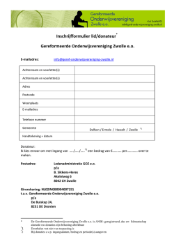 Inschrijfformulier GOZ e.o. - Gereformeerde Onderwijsvereniging