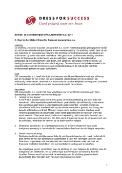 Strategisch plan DFS Amsterdam 2012 – 2015 (