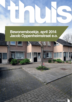 Bewonersboekje, april 2014 Jacob Oppenheimstraat e.o.