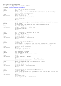 aanwinsten januari 2014 - Provincie West