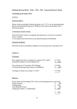 GMM Toelichting op balans en V _ W 2013