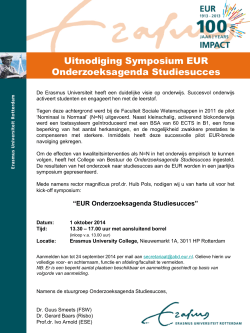 Uitnodiging Symposium EUR Onderzoeksagenda Studiesucces