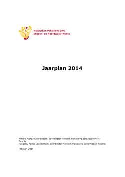 Jaarplan 2014 - Palliatieve Zorg