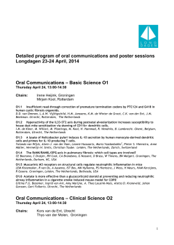 Detailed program of oral communications and poster