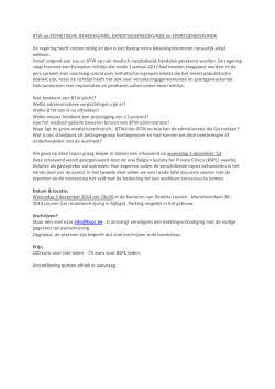 Infoavond BTW 03 12 14 - Belgian Society for Private Clinics