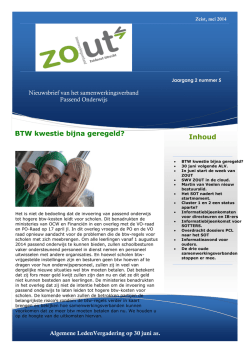 Inhoud BTW kwestie bijna geregeld?