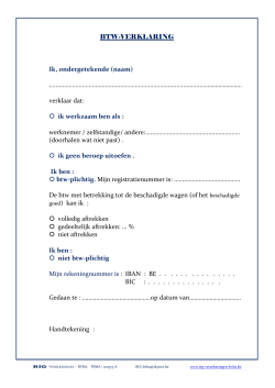 BTW Verklaring - RIG-Verzekeringen BVBA.