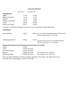 Excl. BTW Incl. 6% BTW Toegangsprijzen Dagpas € 2,83 € 3,00