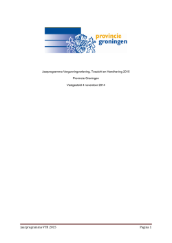 Jaarprogramma vergunningverlening, toezicht en handhaving 2015