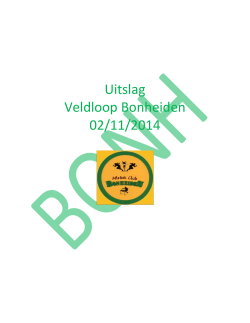 Uitslag Veldloop Bonheiden 02/11/2014