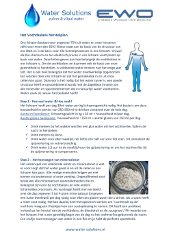 www.water-solutions.nl Het Vochtbalans herstelplan - PCOS