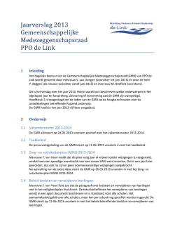 Jaarverslag 2013 Gemeenschappelijke