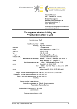 doorlichtingsverslag - Webtoepassingen Onderwijs en Vorming
