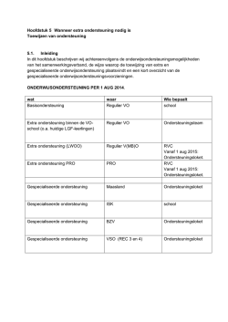 Hoofdstuk 5 Wanneer extra ondersteuning nodig is Toewijzen van