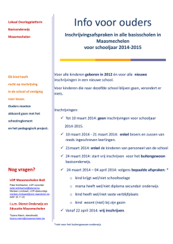 Download hier de flyer. - Vrije Basisschool Moza&iuml;ek