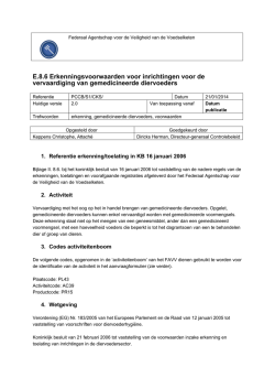 E.8.6 Erkenningsvoorwaarden voor inrichtingen voor de